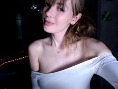 Blonde MILF is on live cam and gives a peek at her cleavage