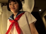 Akane Yoshinaga Asian teen in school uniform rides cock