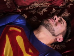 Superman Jerking Cock While Pumped In Erotic Couple