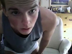 Cute amateur twink shows his big dick on webcam