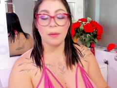 Stacked brunette goes solo toys and masturbation