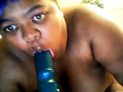 Black Bbw Tests Her New Sex Toy On Webcam